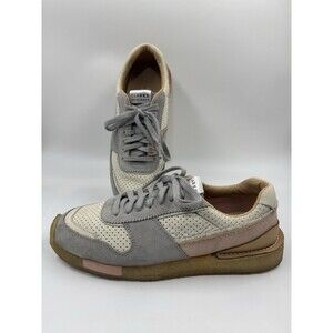 Clarks Originals 1825 Gray White Perforated gum sole Sneaker Shoes Women's 9.5 M